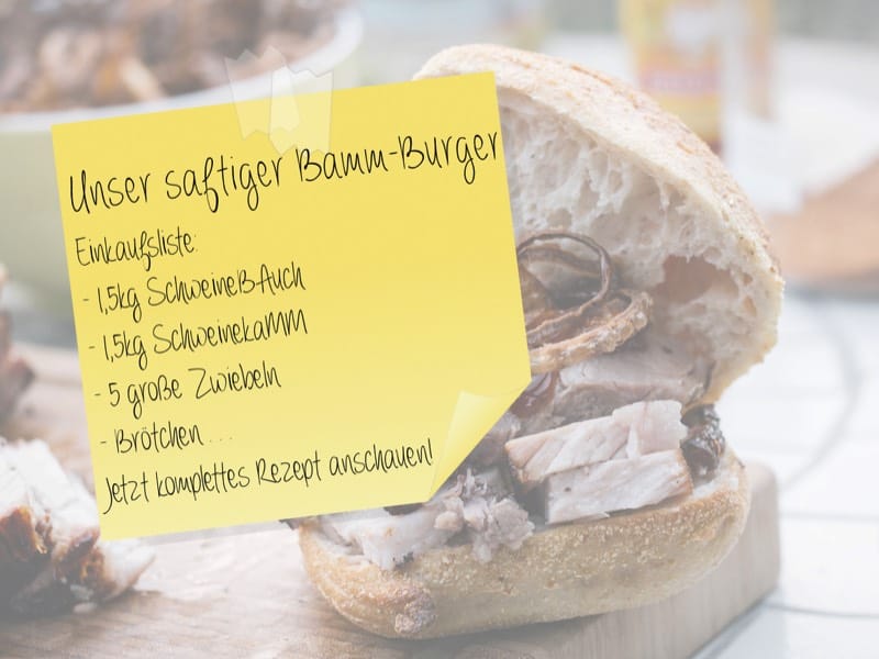 Bamm-Burger Einkaufsliste